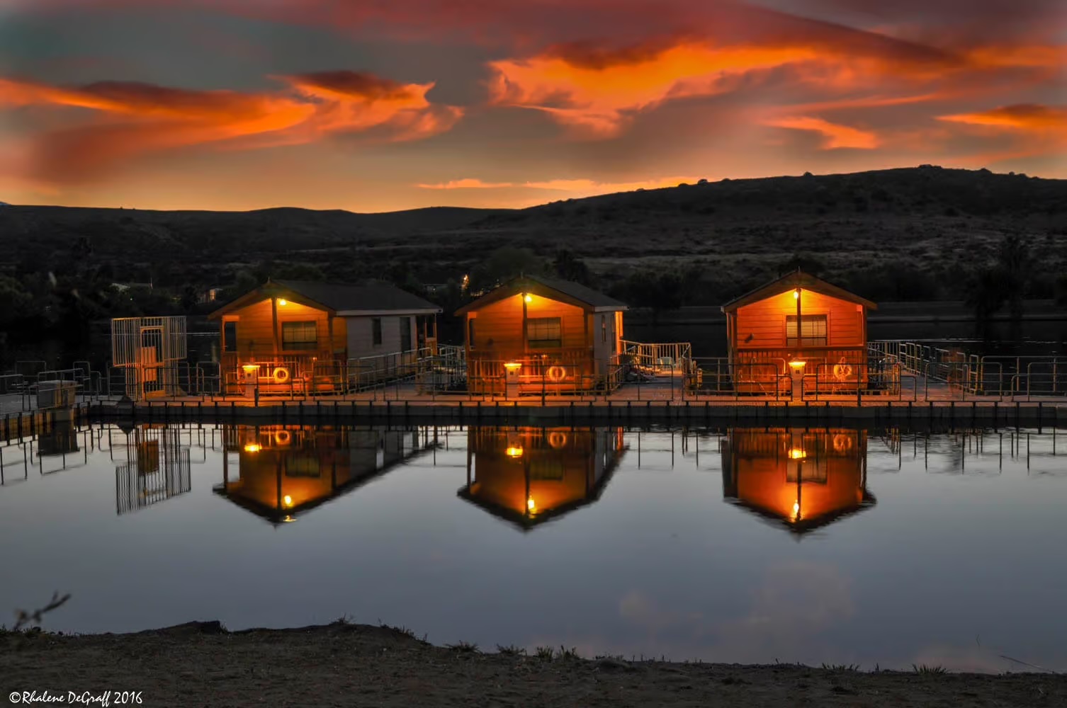 Lakeside dwellings.