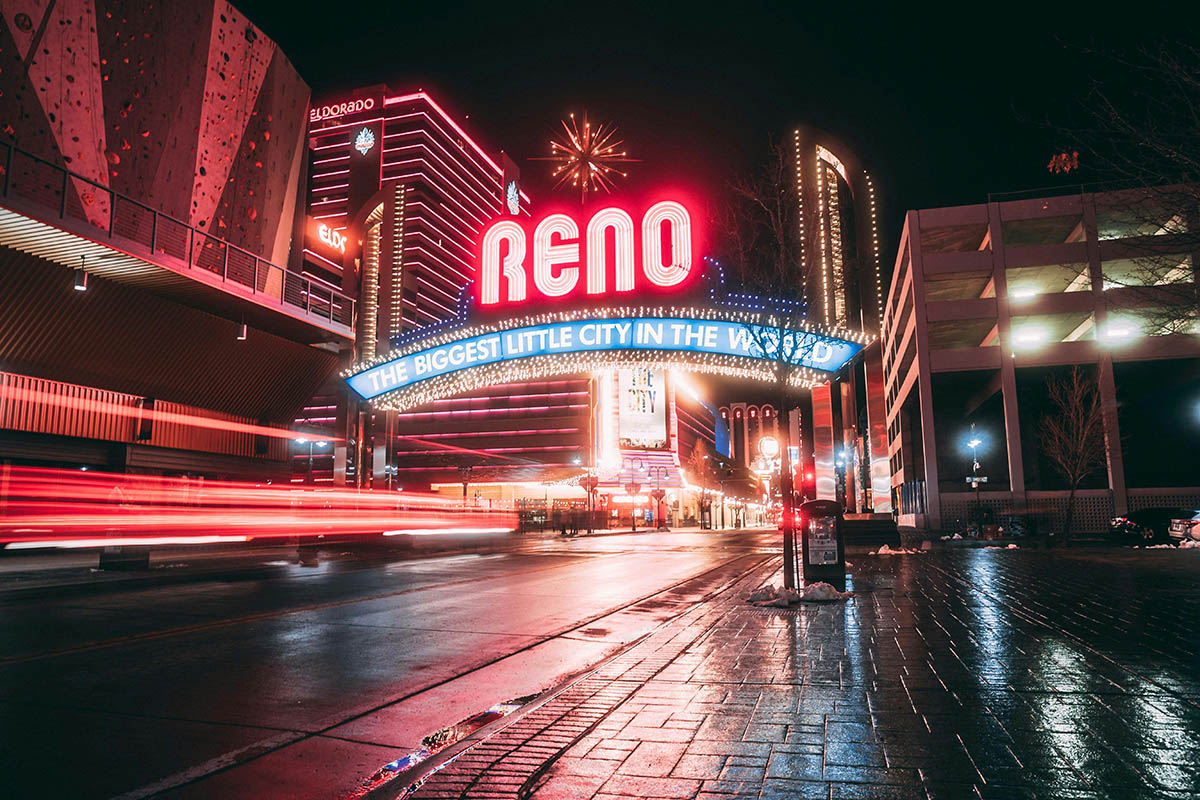 A sign proclaiming, "Reno, Biggest Little City in the World."
