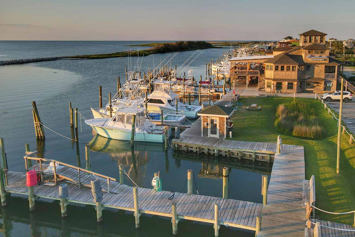 Fishing boats moored on a dock.