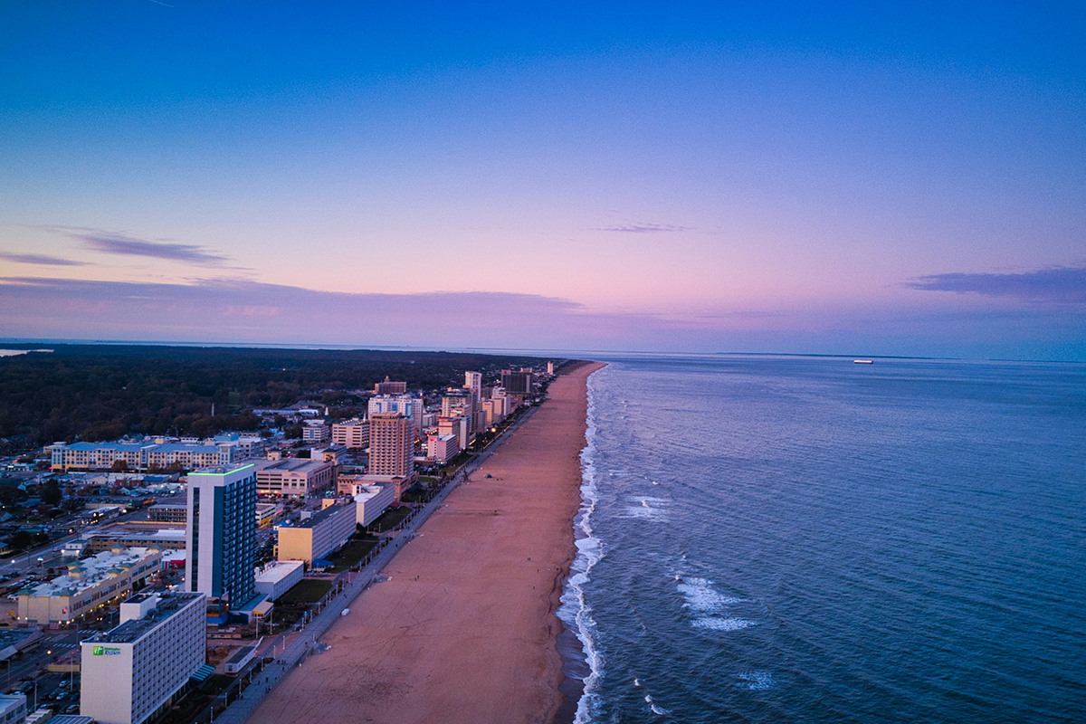 Aerial shot of coastal stretch.