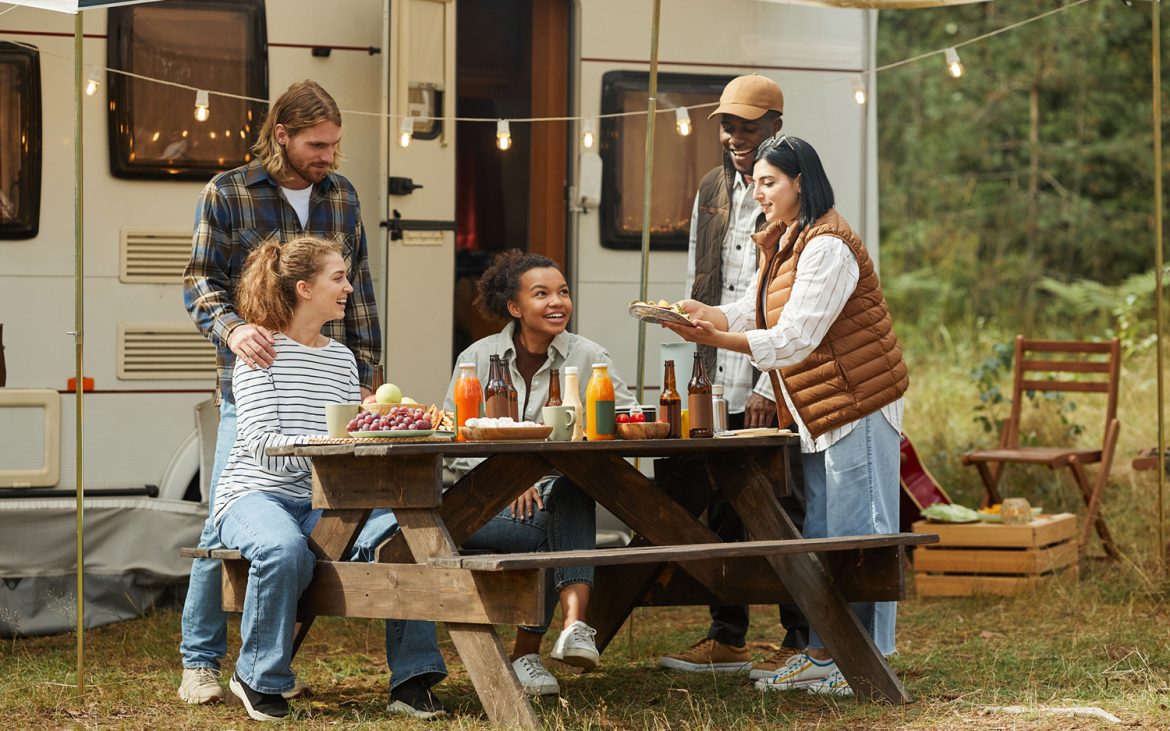 Friends around a table