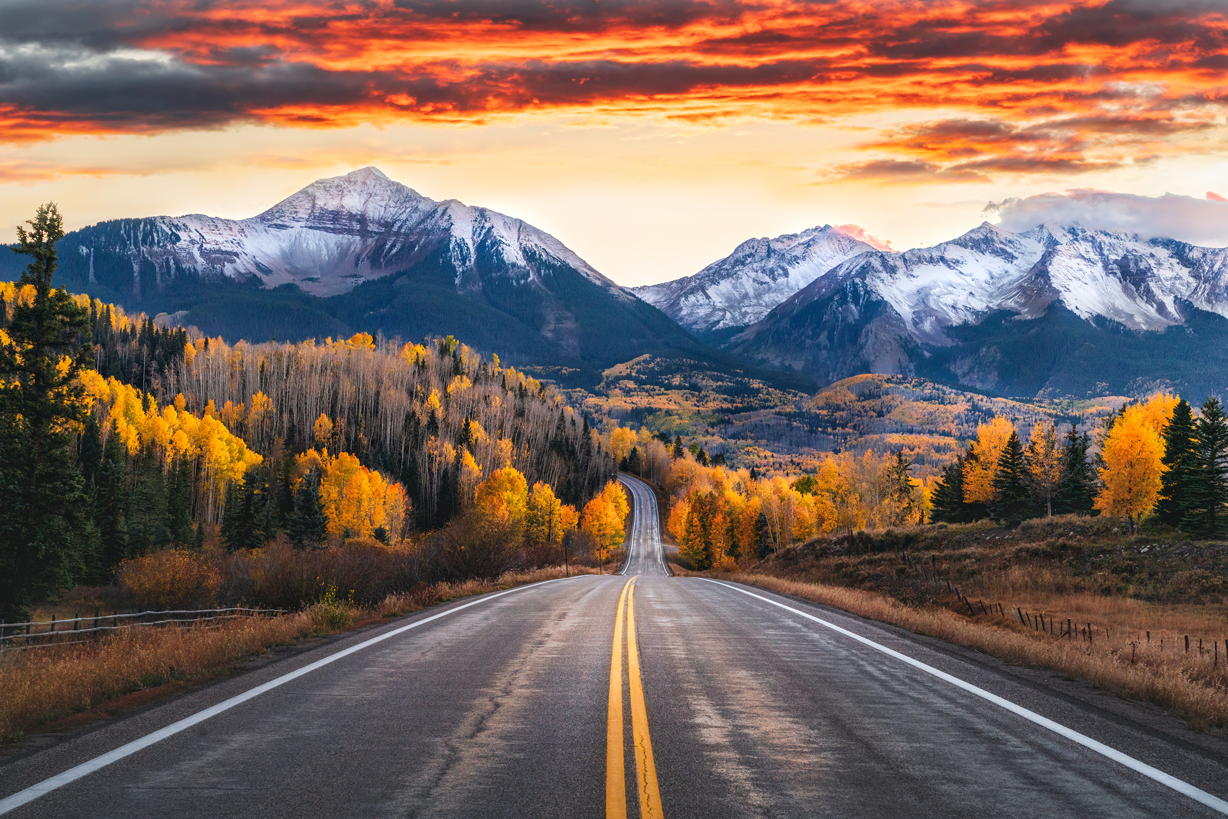 Mountain road in fall/winter