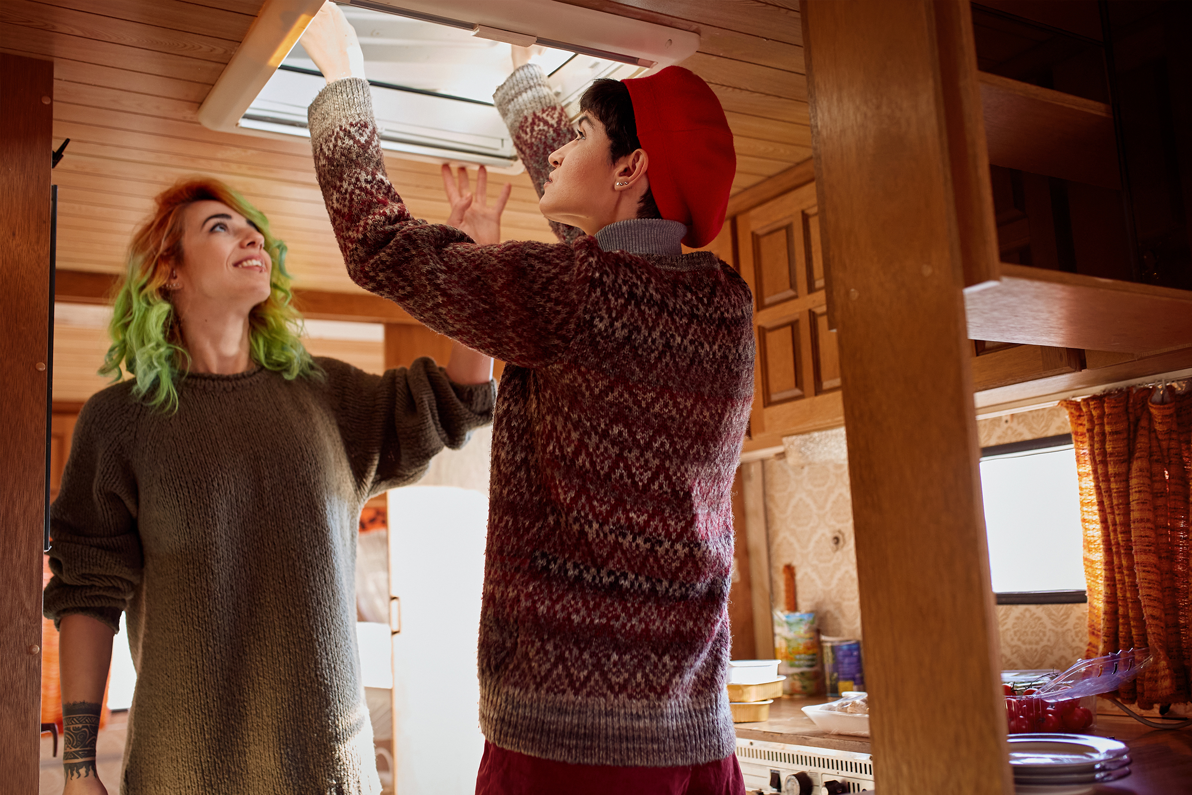 Rv couple resealing a vent