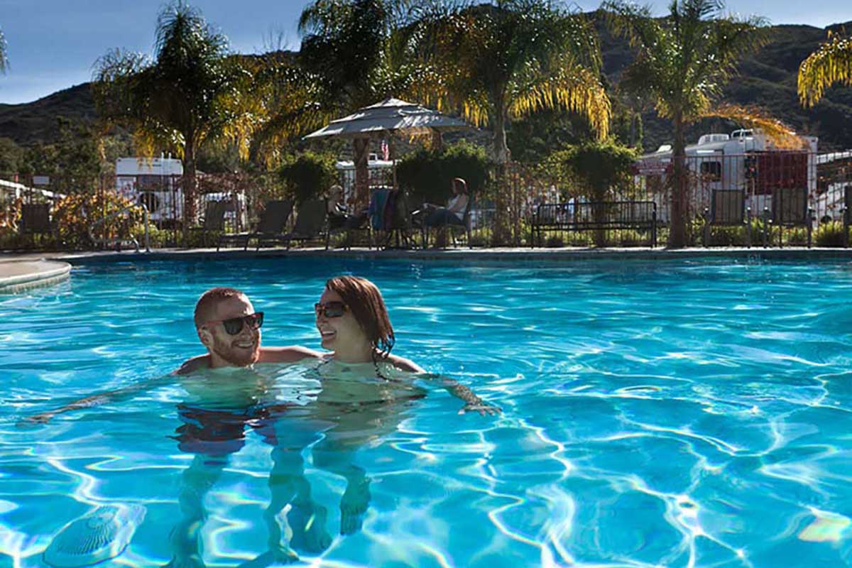 Couple in a pool.
