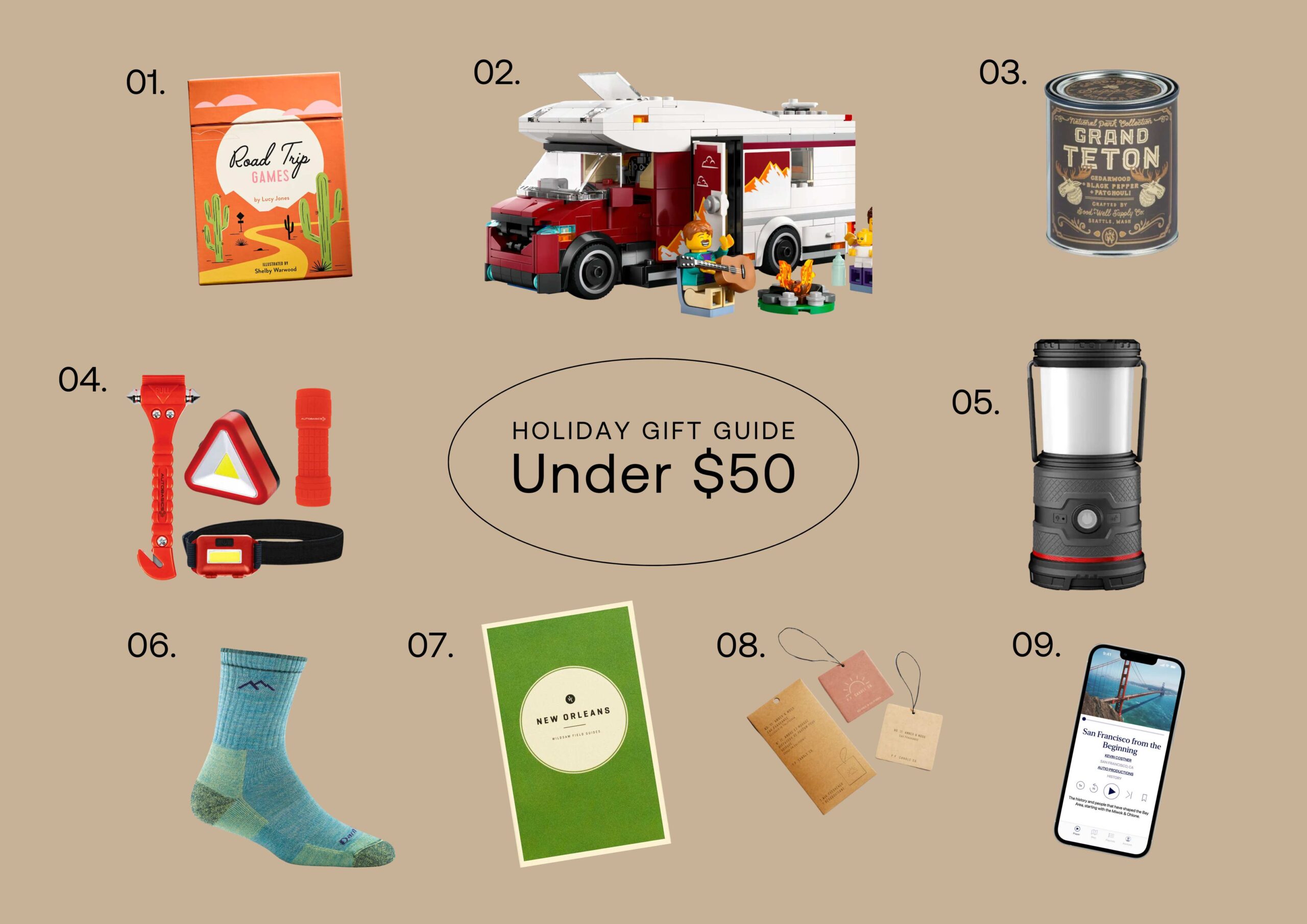 Collage of gifts under $50