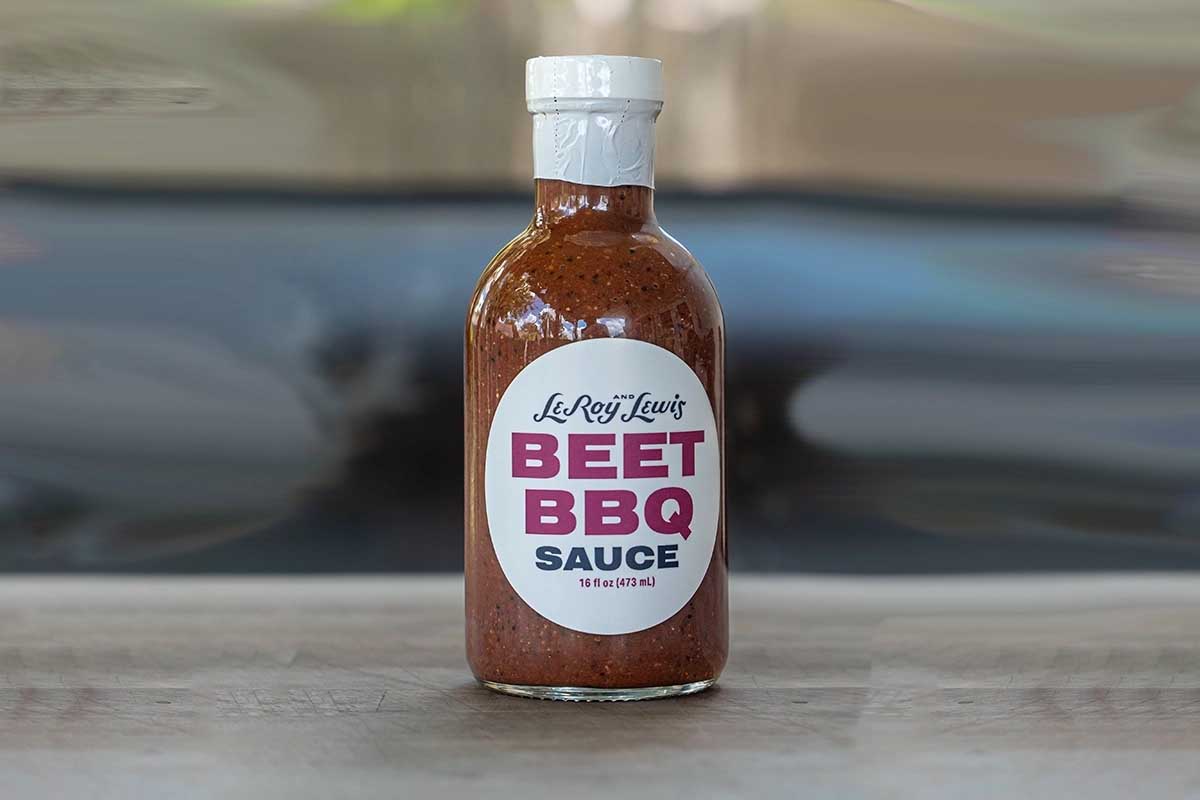 Bottle of barbecue sauce.