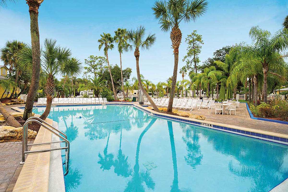 Hourglass-shaped pool.