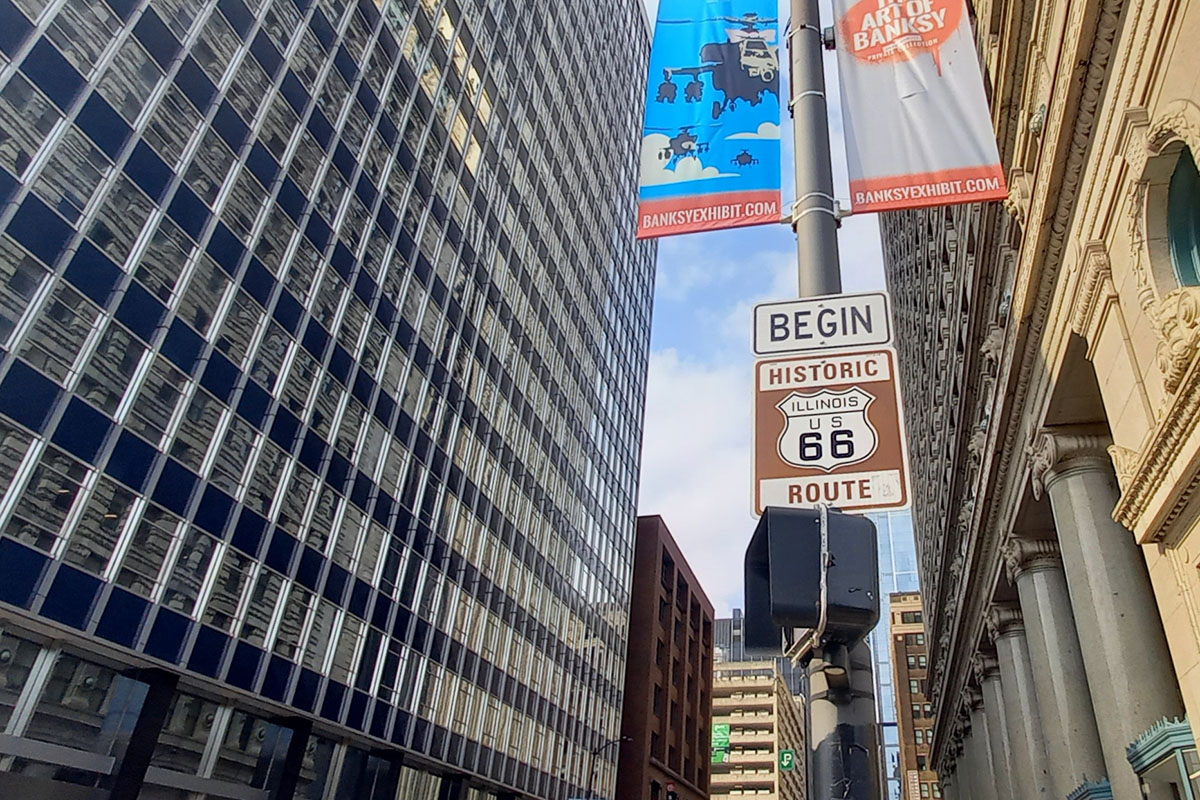 Urban concrete canyon.