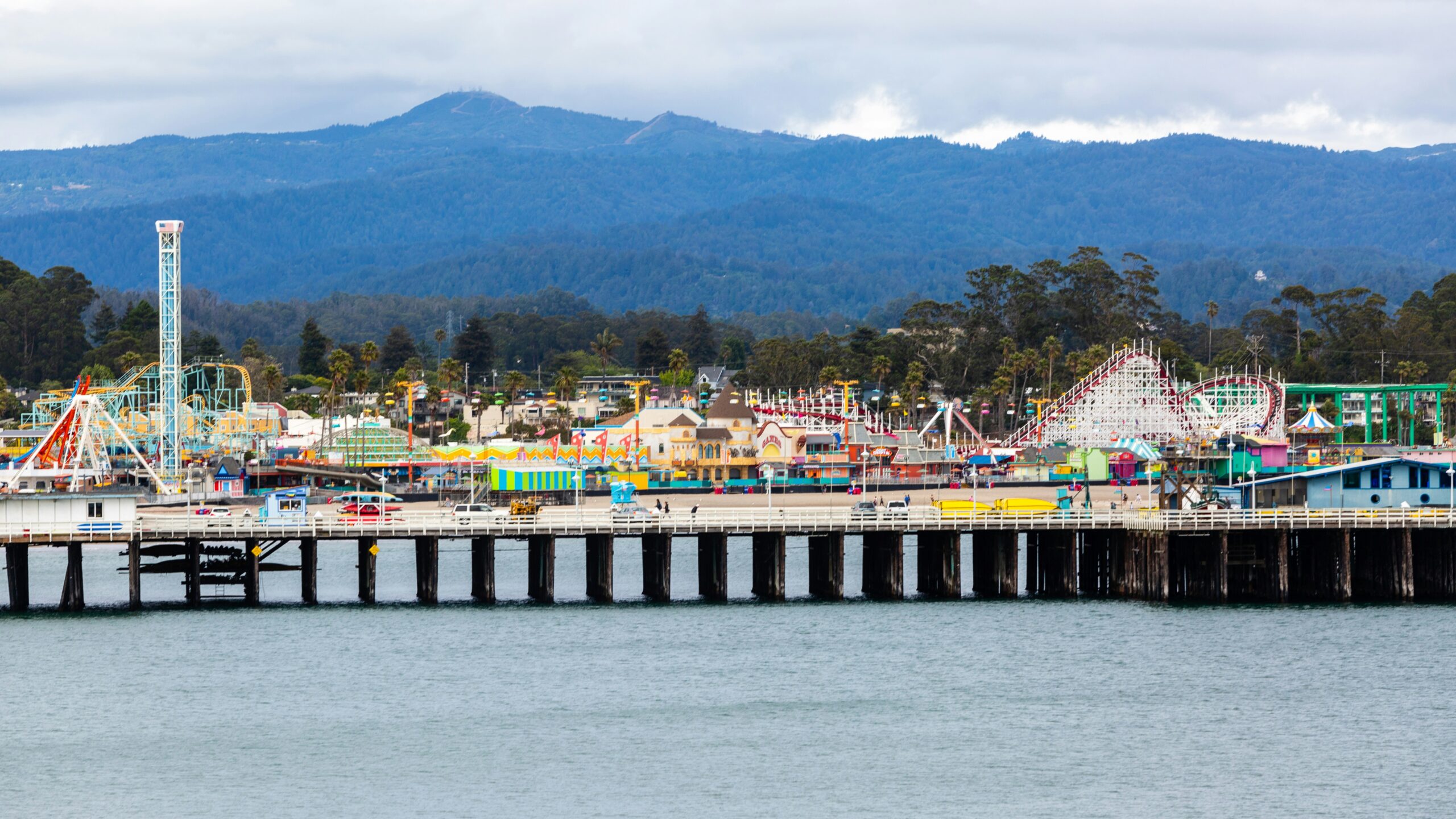 Pier with amusement park-type games.