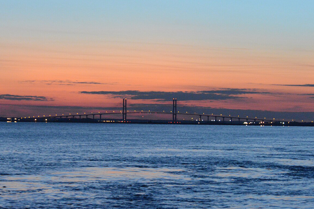 Bridge at dusk.