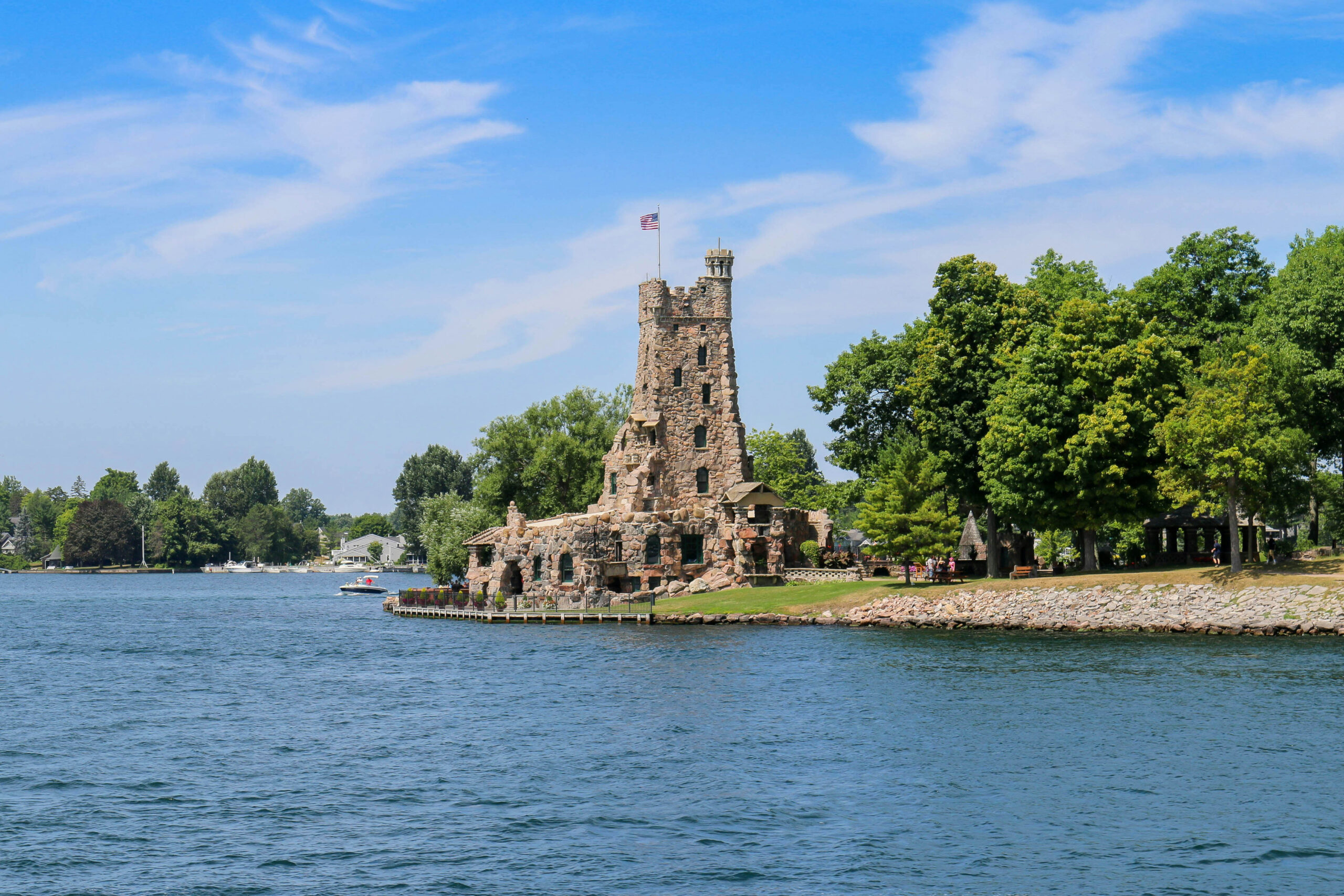 Castle on riverbank