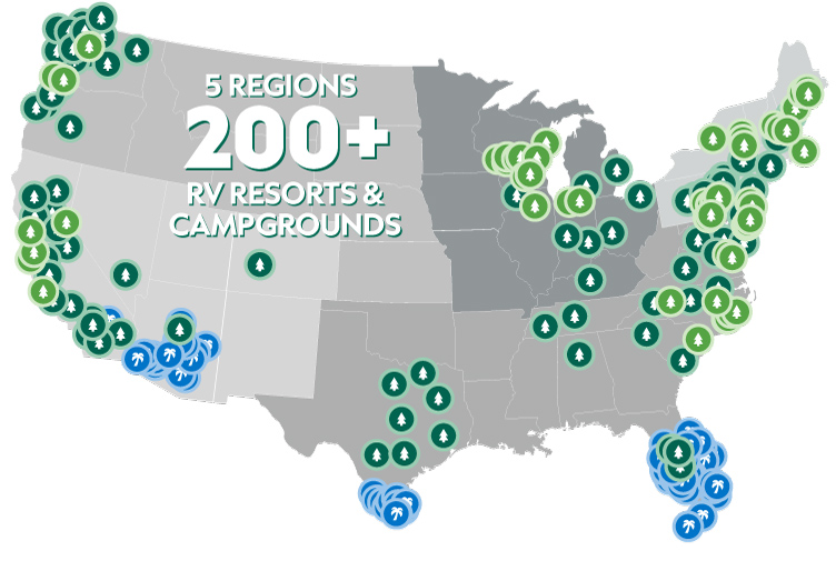 Map of United States showing various locations.