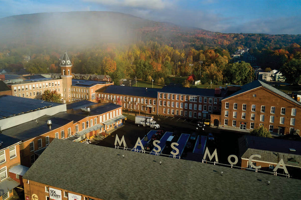 Aerial shot of factory converted to a museum.