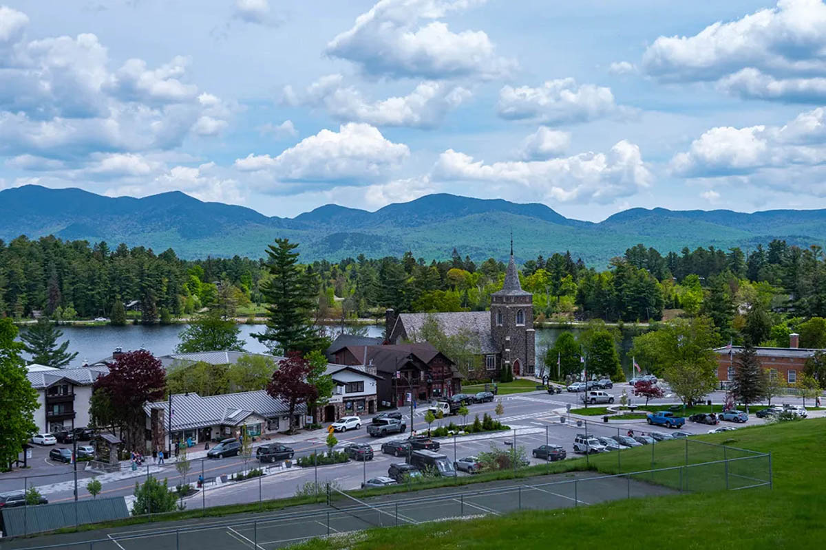 Quaint lakeside town.