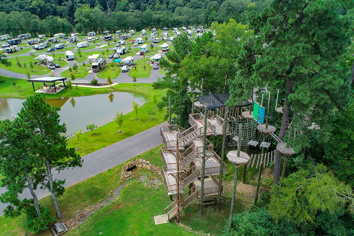 RV Park with aerial course.