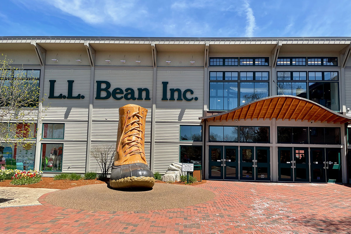 Store entrance with big boot.