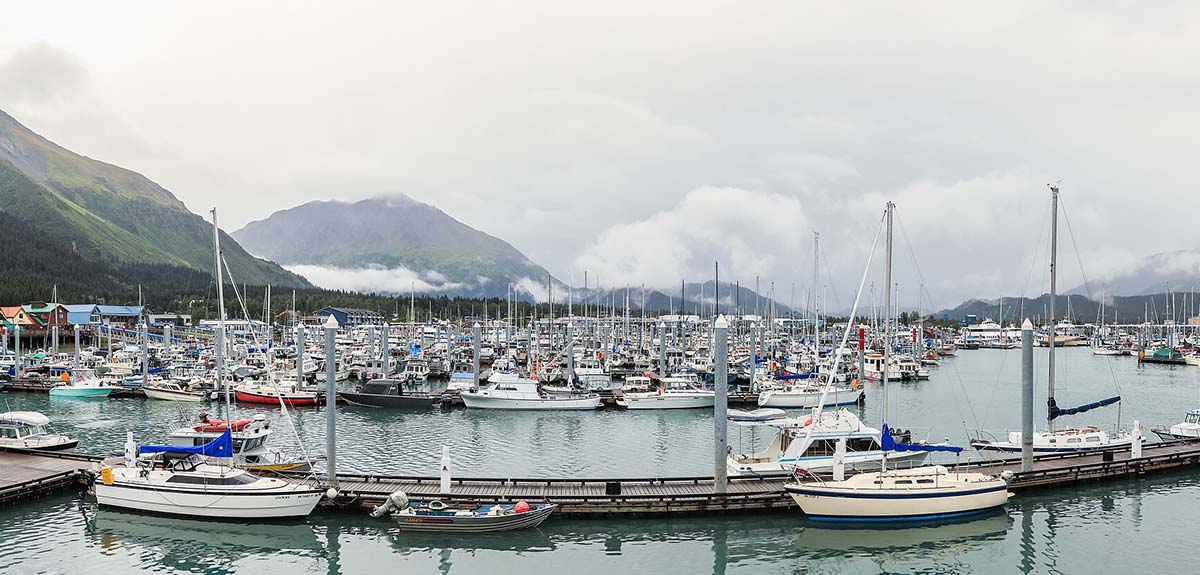 Boats in marina.