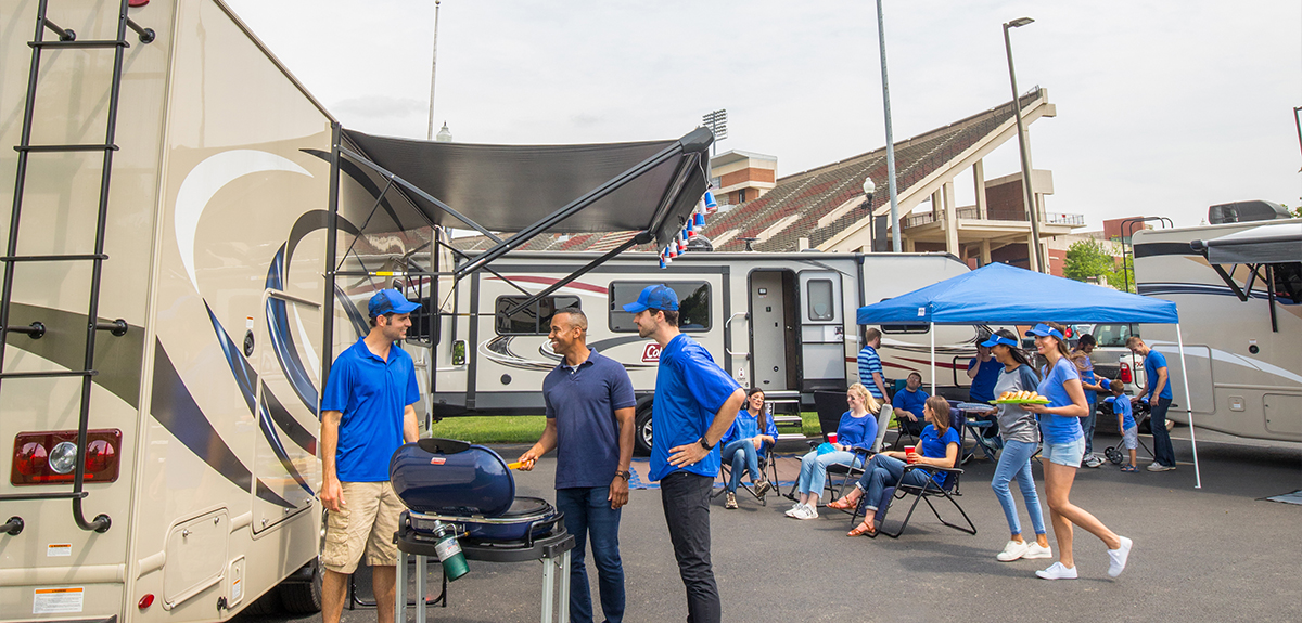 Fans at a tailgate